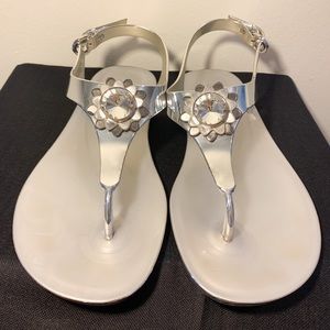 Michael Kors Miley Jelly Metallic Silver Sandal